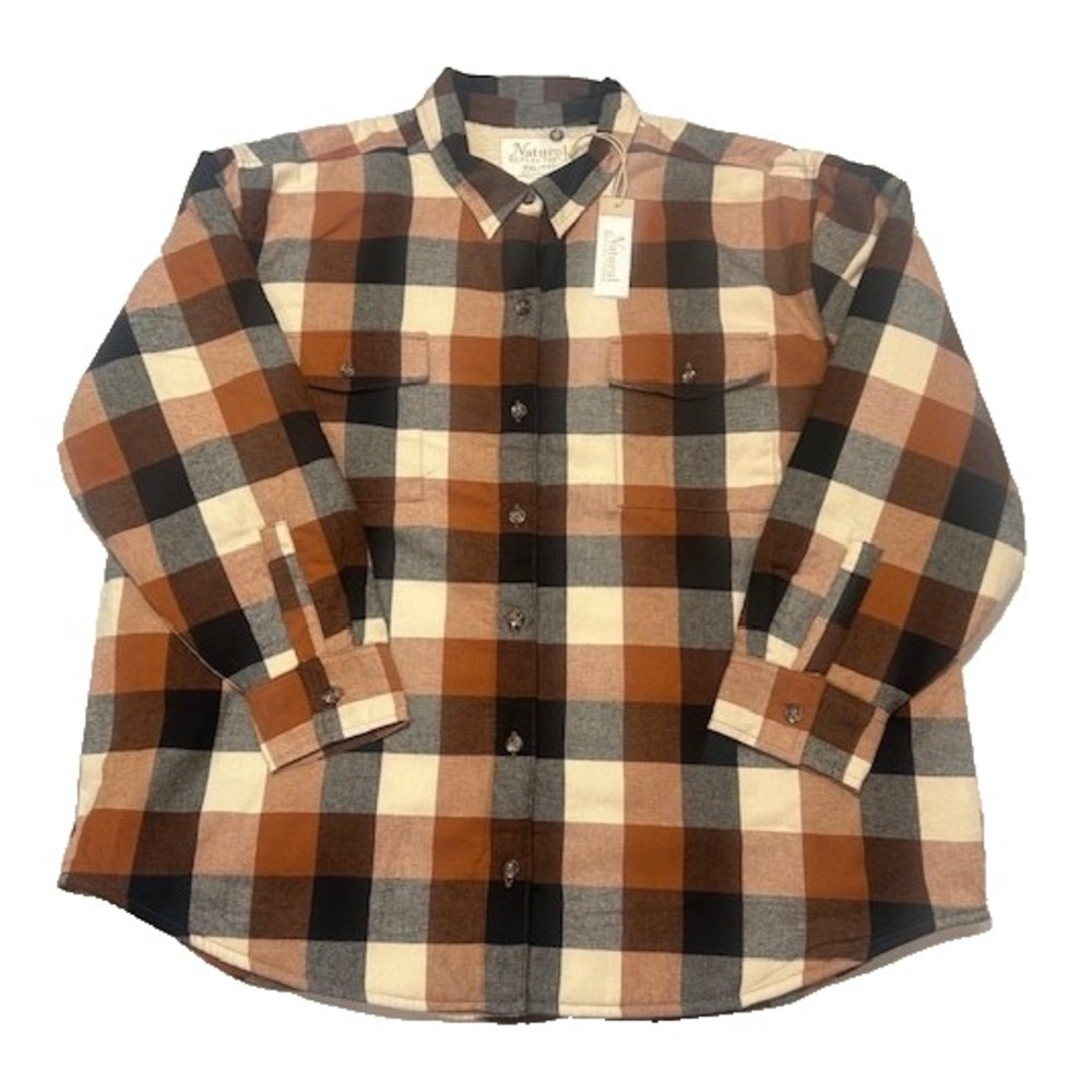 Natural Reflections‎ Women's Sherpa Lined Flannel Plaid Shirt Jacket NWT - 2XL